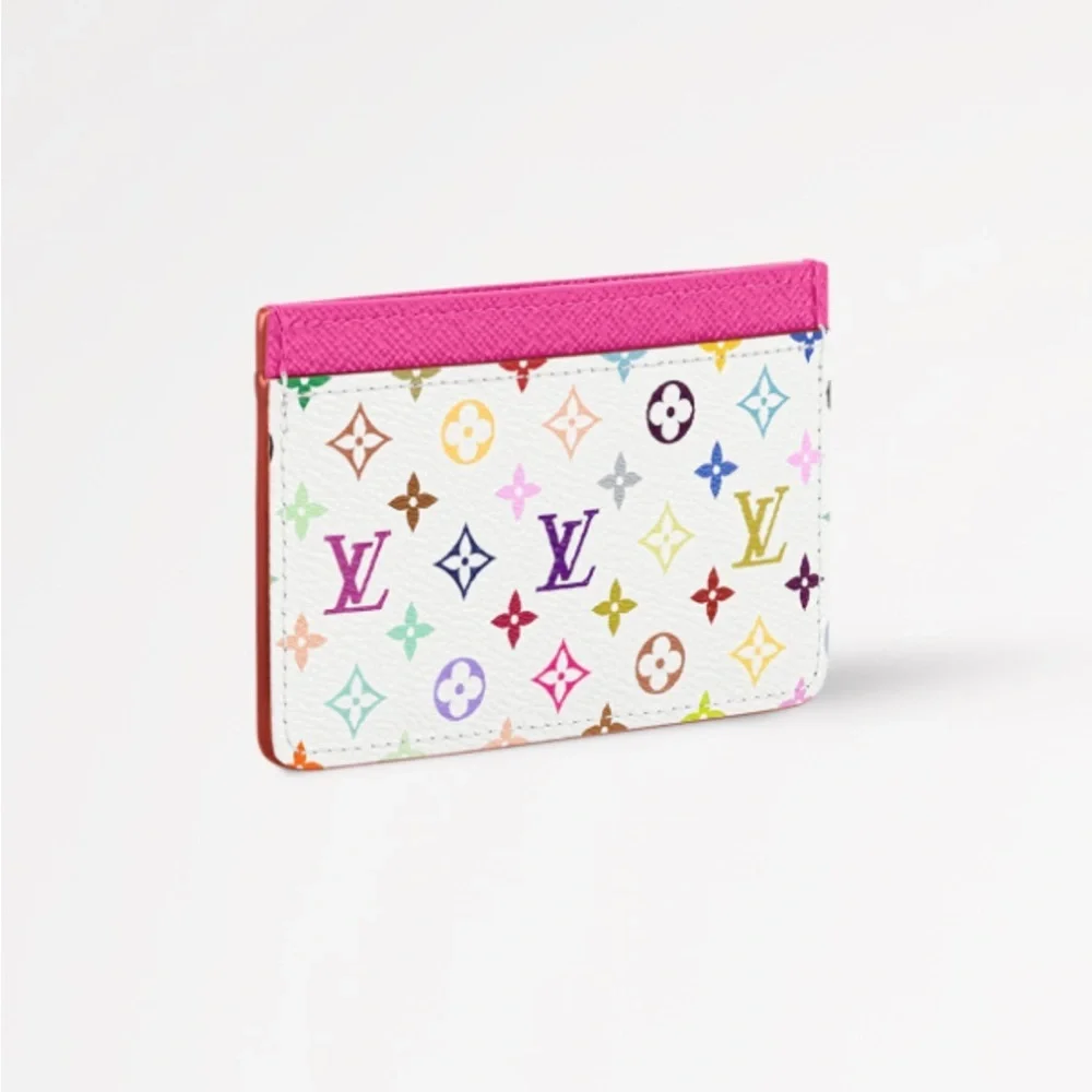 Louis Vuitton Murakami multicolor White and Pink Card Holder New in box